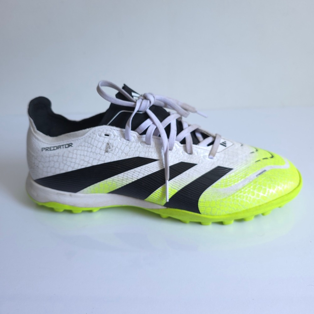 Adidas Predator 24 League Turf Soccer Shoes White Solar Yellow Black IG7712 11